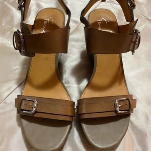 Franco sarto wedges leather Brown
